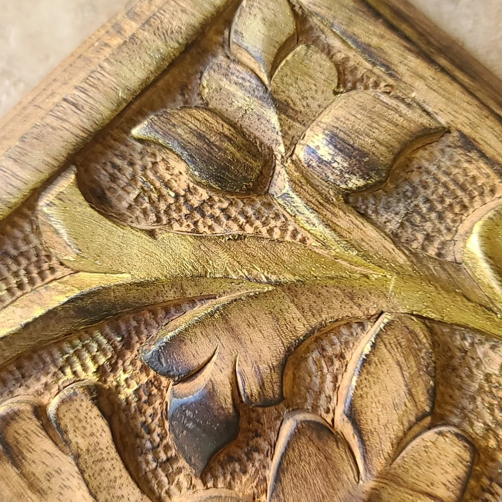 Hand carved wood wall art. - Picture 4 of 4
